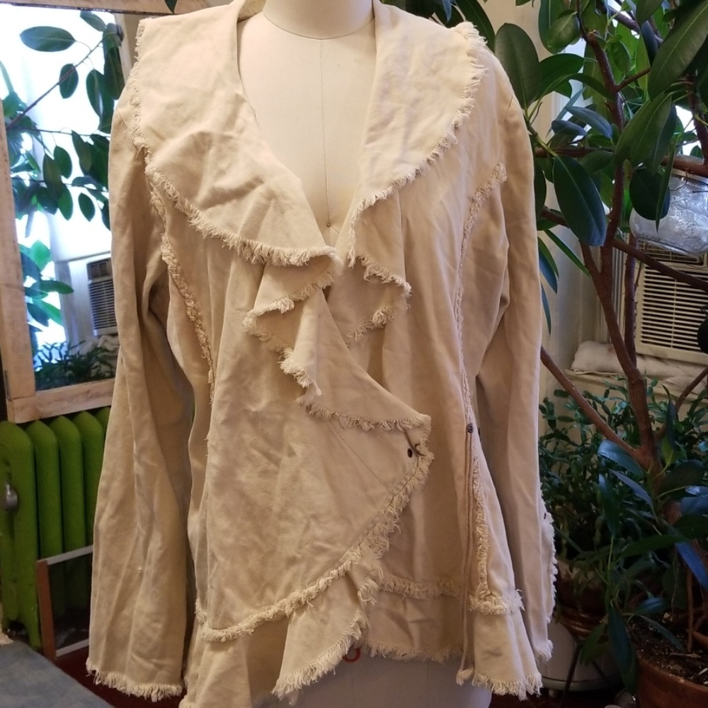 Ashley Stewart Hippy Boho Cotton Blazer/Jacket